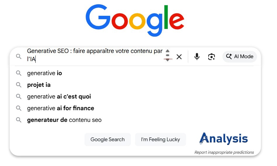 Recherche sur Google : Generative Engine Optimization (GEO)